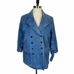 Liz Claiborne Jean Jacket Vintage Street Styles Women's 80s-90s Blue Size 14